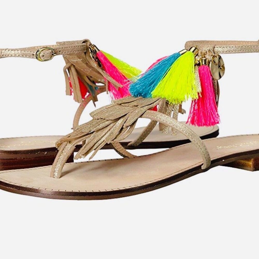 Lilly Pulitzer NWT Zoe Sandals Gold Metallic Size 7, 9.5 M - Picture 7 of 16